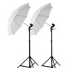 Studio Holder KIT Umbrella White 80 cm + Studio Light Stand + Umbrella and Bulb Holder KIT
